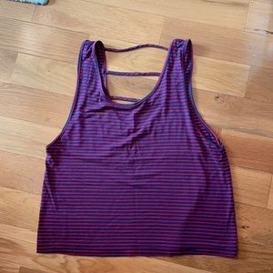 Blue and Red Striped Top